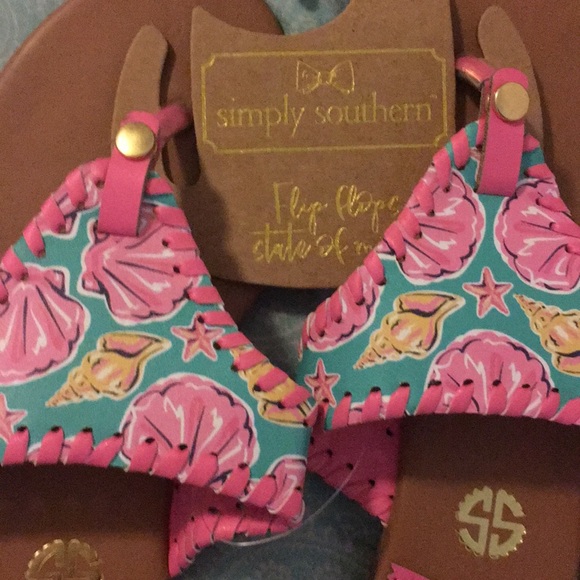 NEW! Simply Southern Brown and Pink Sandals - Picture 5 of 7